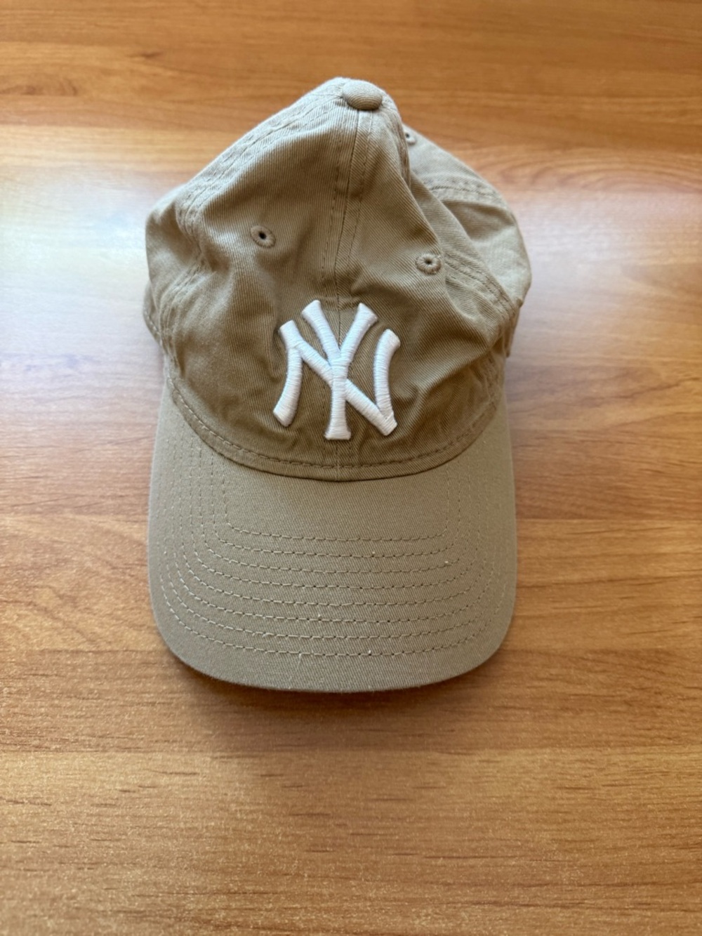New Era Tan Baseball Cap with White NY Logo